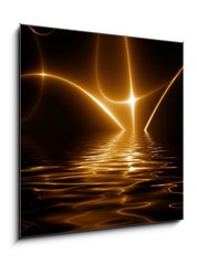 Obraz 1D - 50 x 50 cm F_F2682422 - dance of lights, emerging from water. fractal02f3 - tanec svtla, vynoujc se z vody. fractal02f3