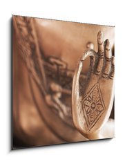 Sklenn obraz 1D - 50 x 50 cm F_F27118507 - Die Hand des Messing-Buddhas