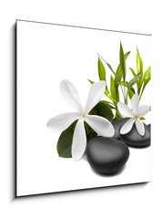 Sklenn obraz 1D - 50 x 50 cm F_F27276964 - Spa still life with white flowers - Lzesk zti s blmi kvty