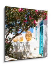 Sklenn obraz 1D - 50 x 50 cm F_F280262579 - Old ceramic vessels in Apollonia village on Sifnos island in Greece.