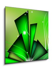 Sklenn obraz 1D - 50 x 50 cm F_F28067873 - Abstract green composition - Abstraktn zelen sloen