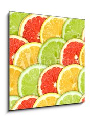 Obraz 1D - 50 x 50 cm F_F28466521 - Background with citrus-fruit slices - Pozadí s citrusem