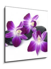 Obraz 1D - 50 x 50 cm F_F28681934 - Spa essentials-orchid with pyramid of stones - Lzesk poteby