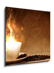 Obraz 1D - 50 x 50 cm F_F29252671 - coffee beans and coffee cup