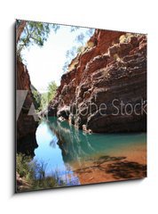 Sklenn obraz 1D - 50 x 50 cm F_F29732755 - Hamersley Gorge, Karijini National Park - Hamersley Gorge, nrodn park Karijini