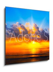 Obraz 1D - 50 x 50 cm F_F299602179 - panorama of sunset with lighted clouds on the sea