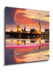 Sklenn obraz 1D - 50 x 50 cm F_F30031688 - Big Ben in the evening, London, UK