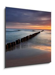 Obraz 1D - 50 x 50 cm F_F30334255 - Beautiful sunrise at baltic beach in Poland - Hel