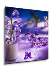 Obraz 1D - 50 x 50 cm F_F31402234 - Still life with hyacinth flower in gentle violet colors and magi