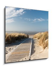 Sklenn obraz 1D - 50 x 50 cm F_F31531037 - Nordsee Strand auf Langeoog - Pl na Severnm moi na Langeoog