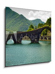 Sklenn obraz 1D - 50 x 50 cm F_F31949500 - Ponte del Diavolo Borgo a Mozzano