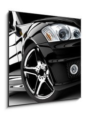 Obraz 1D - 50 x 50 cm F_F32017541 - Black car - ern auto