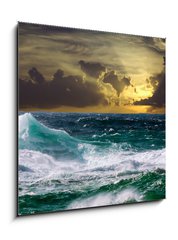 Obraz 1D - 50 x 50 cm F_F32168935 - wave during storm in sunset time - vlna během bouře při západu slunce