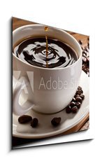 Obraz 1D - 50 x 50 cm F_F32232147 - Drop falling into a cup of coffee