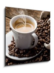 Sklenn obraz 1D - 50 x 50 cm F_F32282345 - hot  coffee - caffe fumante