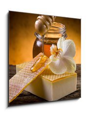 Obraz 1D - 50 x 50 cm F_F32941846 - natural homemade honey soap - prodn domc medov mdlo