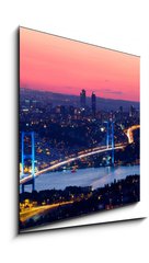 Sklenn obraz 1D - 50 x 50 cm F_F33773130 - Istanbul Bosporus Bridge on sunset