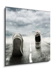 Obraz 1D - 50 x 50 cm F_F33948093 - Running in the rain - Běží v dešti
