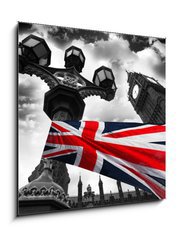 Obraz   Big Ben with colorful flag of England, London, UK, 50 x 50 cm