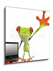 Sklenn obraz 1D - 50 x 50 cm F_F35627335 - Grenouille
