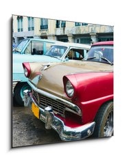 Obraz 1D - 50 x 50 cm F_F36605384 - Havana, Cuba. Street scene with old cars. - Havana, Kuba. Pouliční scéna se starými vozy.
