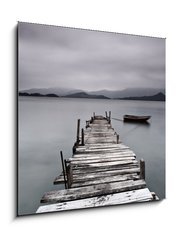 Obraz 1D - 50 x 50 cm F_F37069387 - pier and boat, low saturation - molo a lo, nzk nasycen