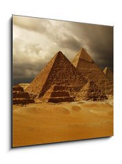 Sklenn obraz 1D - 50 x 50 cm F_F37646556 - Pyramids of Giza, Cheops pyramid - Pyramidy v Gze, pyramida Cheops