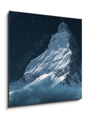 Sklenn obraz 1D - 50 x 50 cm F_F383981906 - panoramic view to the majestic Matterhorn mountain at night. Valais, Switzerland
