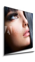 Obraz 1D - 50 x 50 cm F_F38667994 - Fashion Brunette. Beautiful Makeup and Healthy Black Hair - Mdn brunetka. Krsn make-up a zdrav ern vlasy