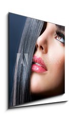 Obraz 1D - 50 x 50 cm F_F38827611 - Fashion Brunette. Beautiful Makeup and Healthy Black Hair