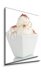 Obraz 1D - 50 x 50 cm F_F39268576 - delicious vanilla ice cream with chocolate in bowl isolated