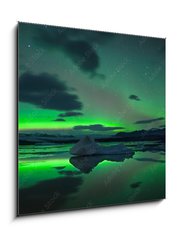 Obraz 1D - 50 x 50 cm F_F393661178 - Scenic View Of Aurora Borealis Over Lake Against Sky At Night