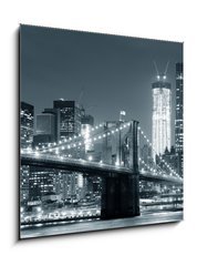 Sklenn obraz 1D - 50 x 50 cm F_F39647168 - New York City Brooklyn Bridge