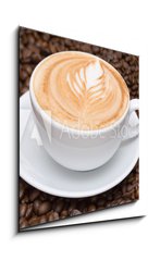 Obraz   Coffee cup with coffee beans background, 50 x 50 cm