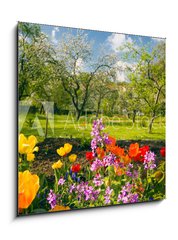 Obraz 1D - 50 x 50 cm F_F40326527 - Blumen vor Streuobstgarten