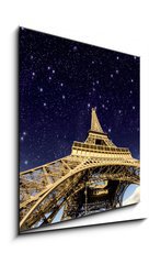 Obraz 1D - 50 x 50 cm F_F41726056 - Stars and Night Sky above Eiffel Tower in Paris - Hvězdy a noční obloha nad Eiffelovou věží v Paříži