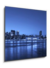 Obraz 1D - 50 x 50 cm F_F42013041 - View of Manhattan and Brooklyn bridges and skyline at night - Pohled na mosty Manhattan a Brooklyn a panorama v noci