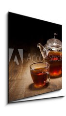 Sklenn obraz 1D - 50 x 50 cm F_F42063091 - Tea Set on a Wooden Table