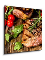 Obraz 1D - 50 x 50 cm F_F42261882 - Grilled beef steak - Grilovaný hovězí steak