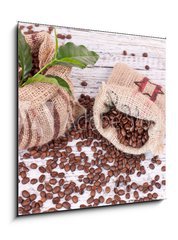 Obraz 1D - 50 x 50 cm F_F42808364 - Jutes ckchen voll mit Kaffee