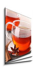 Sklenn obraz 1D - 50 x 50 cm F_F42891884 - cup of green tea with jasmine flowers isolated on white - lek zelenho aje s jasmnovmi kvty na bl