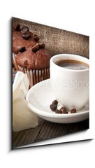 Obraz 1D - 50 x 50 cm F_F43406270 - cup of coffee and chocolate cake  - lek kvy a okoldovho dortu