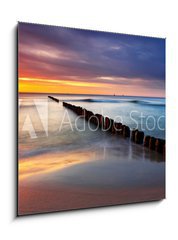 Obraz 1D - 50 x 50 cm F_F43416321 - Baltic sea at beautiful sunrise in Poland beach.