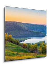 Obraz 1D - 50 x 50 cm F_F434259708 - Vivid sunrise landscape in the national nature park Podilski Tovtry, canyon and Studenytsia river is tributary of Dnister river, view from above