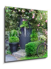 Sklenn obraz 1D - 50 x 50 cm F_F43504647 - Small charming garden gate. - Mal okouzlujc zahradn brna.