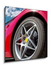 Skleněný obraz 1D - 50 x 50 cm F_F43527567 - red sports car - červené sportovní auto
