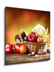 Obraz 1D - 50 x 50 cm F_F44949889 - Healthy Organic Vegetables Still life Art Design