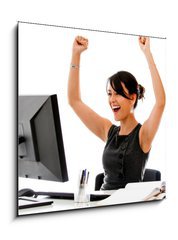 Sklenn obraz 1D - 50 x 50 cm F_F45037171 - Successful business woman
