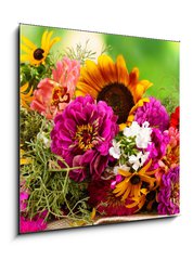 Sklenn obraz 1D - 50 x 50 cm F_F45383712 - Beautiful bouquet of bright flowers