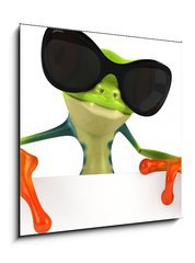 Sklenn obraz 1D - 50 x 50 cm F_F47270390 - Green frog - Zelen ba